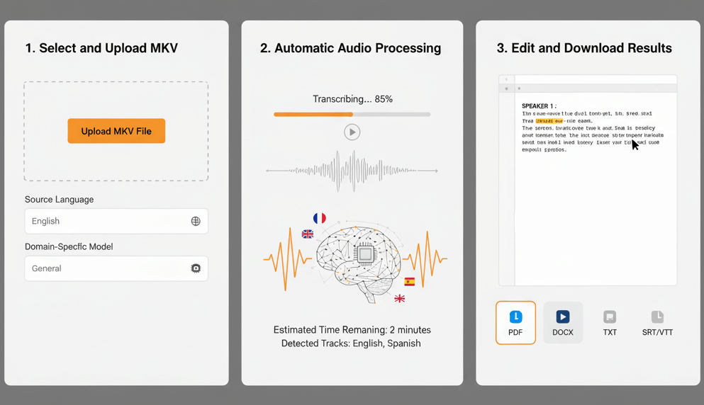 mkv transcription workflow
