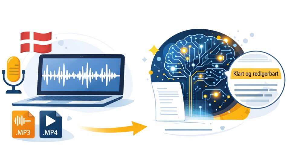 danish audio transcription service