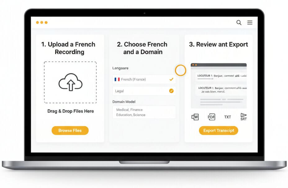 transcribe french audio to text online