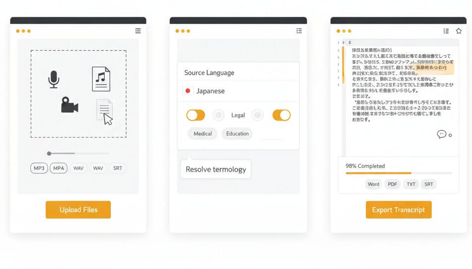 transcribe japanese audio online