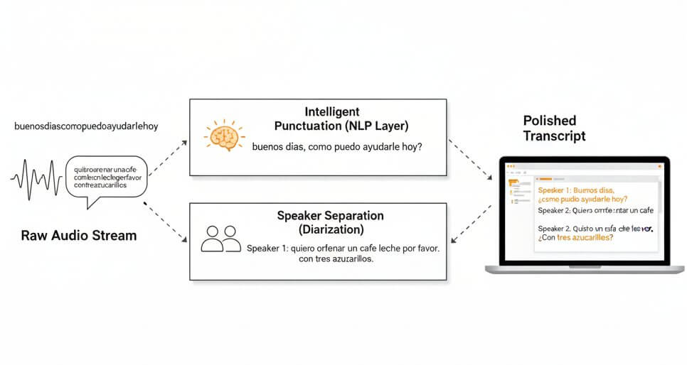 spanish natural language processing for transcription